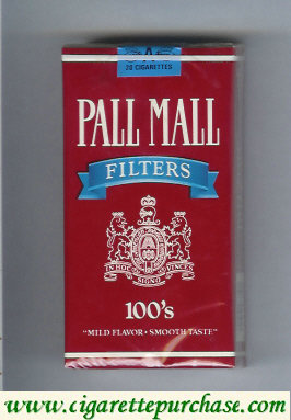Pall Mall Filters red and blue 100s cigarettes soft box